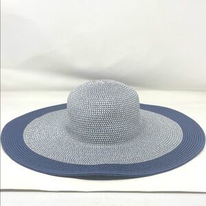 Renato Balestra Blue, White & Silver Wide Brim Hat Excellent Condition